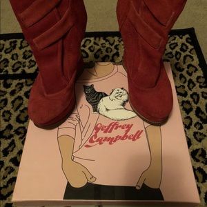 Jeffrey Campbell Utopia Red Suede Boots